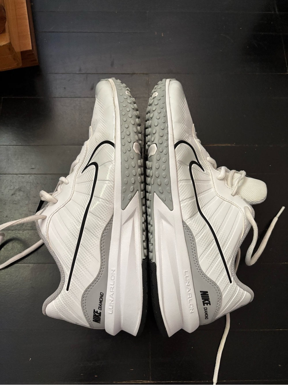 Nike Alpha Huarache Varsity 4 Turf White Wolf Grey Baseball DJ6518-100 Men 8